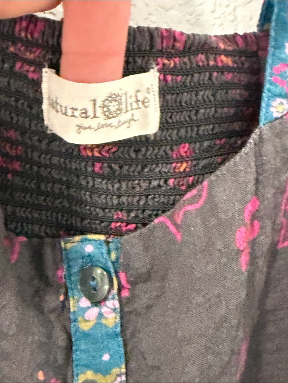 Natural Life Lucy Floral Maxi Dress Boho Brimfield Bandana Charcoal Small - Picture 4 of 10